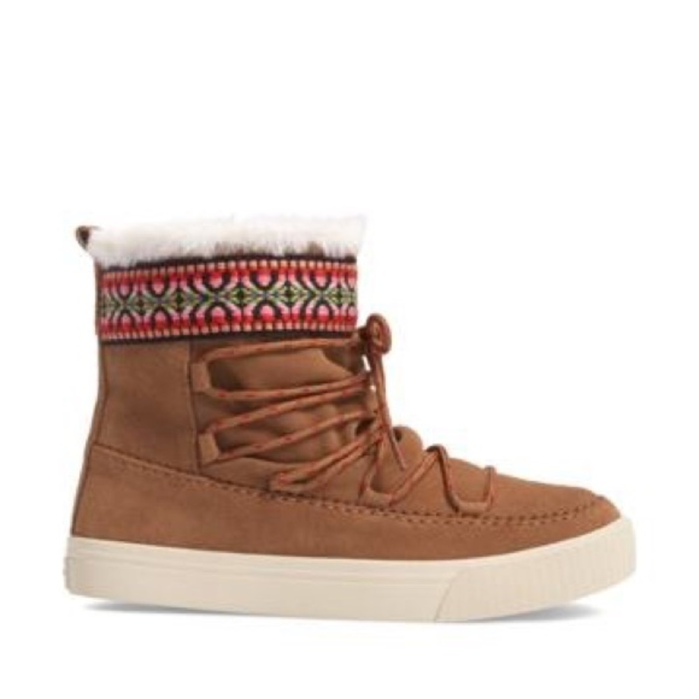 ⬇️$65. NWT TOMS ALPINE FUR BOOT tan TOFFEE sz 6 - Picture 5 of 8